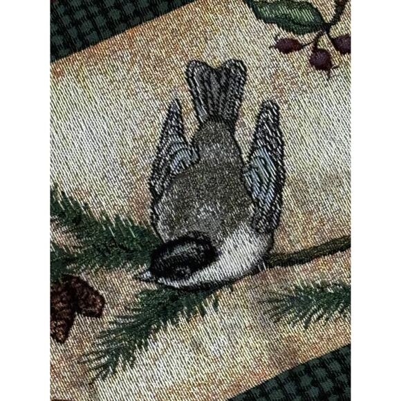 Tapestry Winter Christmas Holiday birds wildlife Cardinal Table Runner 70x13” - Picture 4 of 12